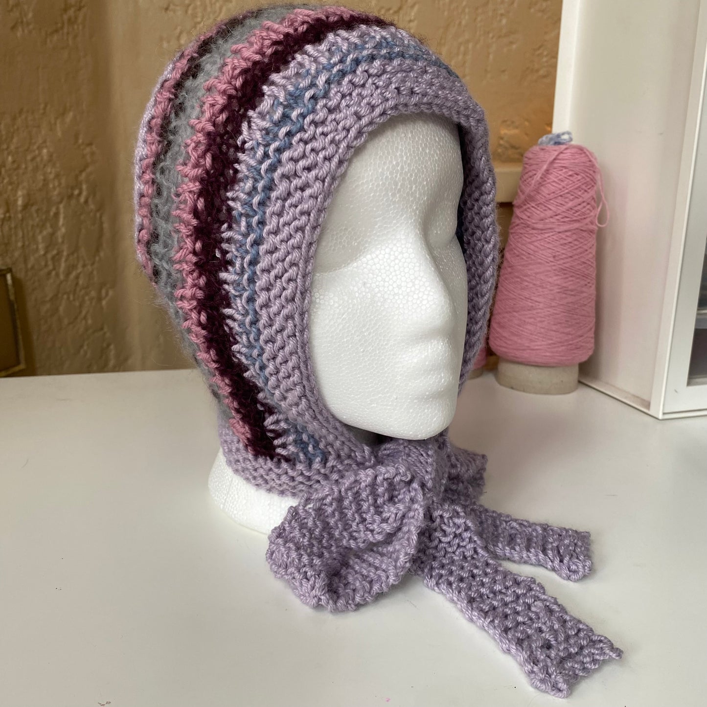 multicolor knit bonnet